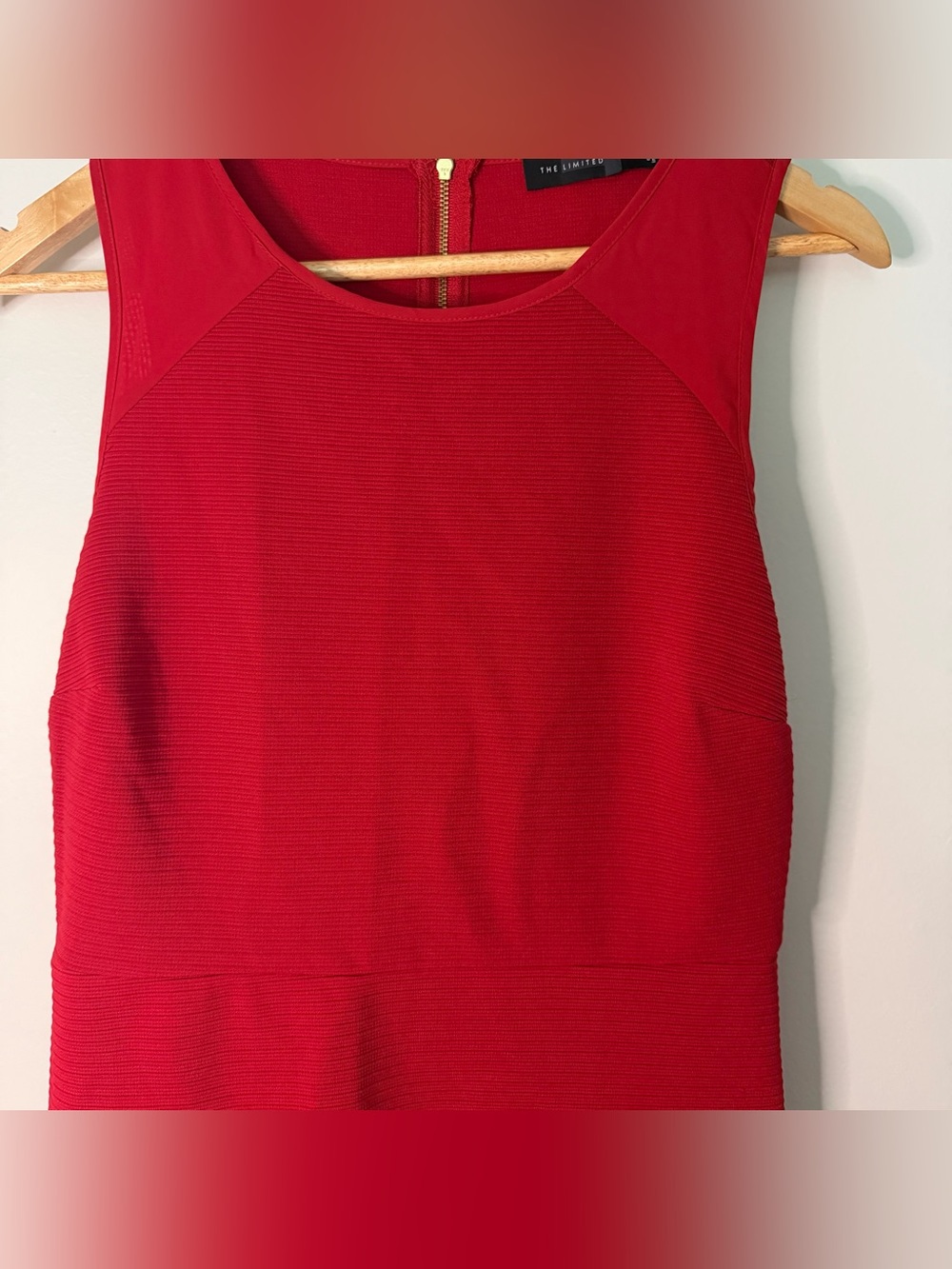 The Limited Classic Cocktail Sleeveless Textured Sheath Dress Women’s Medium Red - Picture 2 of 5